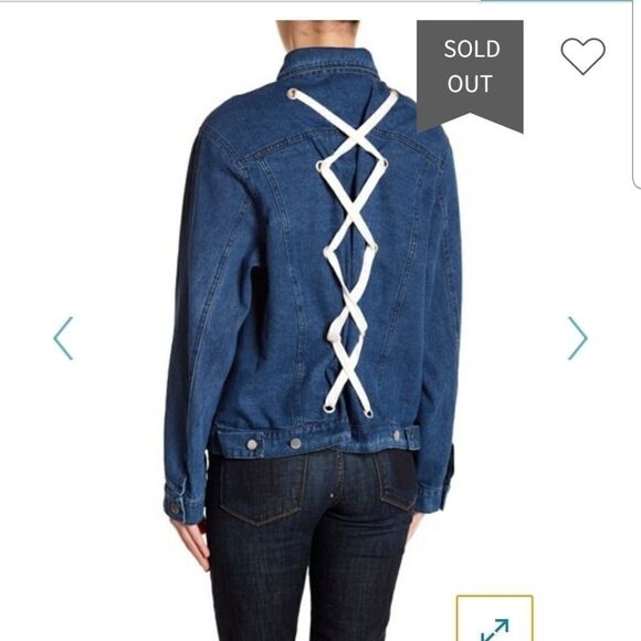 Lush back lace up denim jacket - Picture 8 of 16